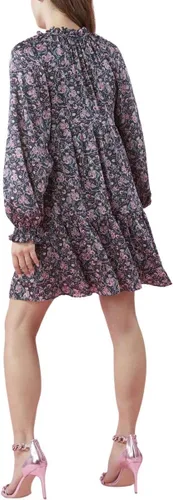 Vista 3 de BCBGeneration Vestido de manga larga y acampanado para mujer con cuello alto