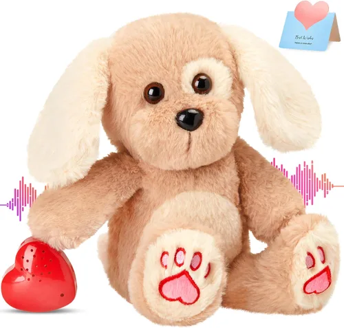 Vista 9 de Oso de peluche de 12 pulgadas con latido grabado, juguete de voz grabador de peluche, oso suave de peluche esponjoso, regalos de mensajes