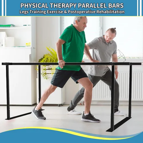 Vista 7 de Barras paralelas de terapia física, barra de asistencia para caminar para problemas de rehabilitación y equilibrio de caminar, altura y ancho