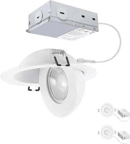 Vista 8 de POPANU 7W luces LED empotrables de 3 pulgadas con cardán giratorio, luz descendente direccional ajustable en 360°, iluminación de embutido regulable