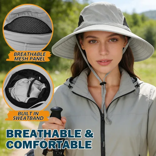 Vista 3 de EINSKEY Sombrero de sol unisex clásico Sombrero de sol impermeable con tapa abatible