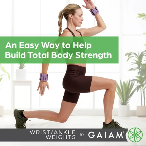 Vista 2 de Gaiam Wrist and Ankle Weights, Wearable Bracelet to Strengthen, Tone & Sculpt, Adjustable Ankle Weights for Women & Men for Yoga, Dance, Pilates