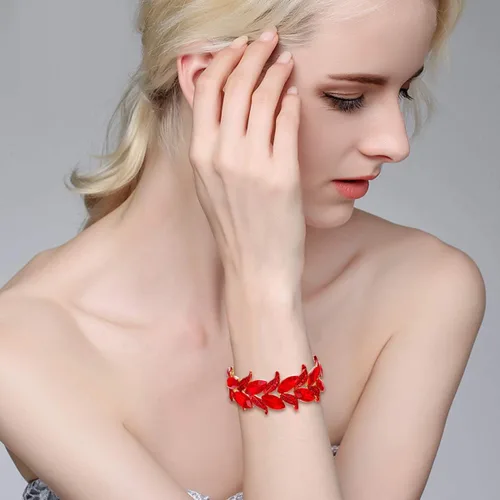 Vista 2 de BriLove Pulsera elástica con forma de marquesa de cristal para mujer, Cristal Metal