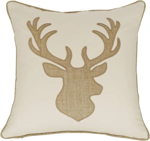 Vista 9 de Fundas de almohada decorativas con diseño de oso, fundas de cojín bordadas de algodón y lino, 45,7 x 45,7 cm (gris)