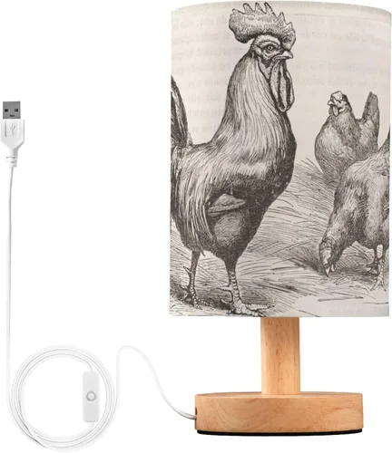 Vista 11 de Lámpara de mesa pintada Mariposa Diente de León con base de madera y pantalla de tela para mesita de noche, lámpara de escritorio para recámara