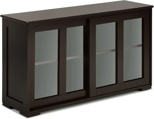Vista 10 de Gabinete de buffet apilable, aparador de cocina moderno Negro