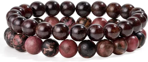 Vista 29 de Bivei - Pulsera elástica de cuentas redondas de cristales curativos semipreciosos naturales, hecha a mano, rellenadores de regalo para mujeres Ágata