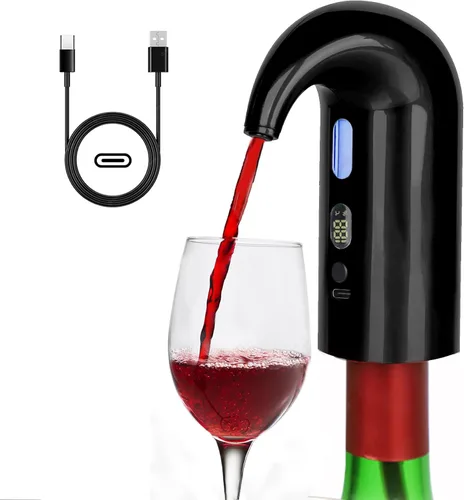 Vista 8 de Aireador de vino eléctrico, decantador de vino eléctrico y decantador de vino de un solo toque para rojo y blanco, aireador y dispensador de vino