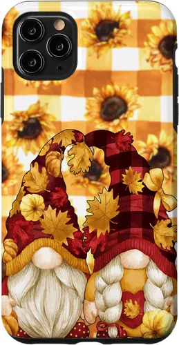 Vista 13 de iPhone 16 Autumn Fall Gnome Pumpkin Buffalo Plaid Pattern Sunflower Case