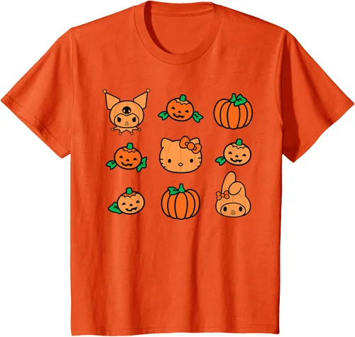 Vista 22 de Camiseta de Halloween Hello Kitty My Melody Kuromi Pumpkins