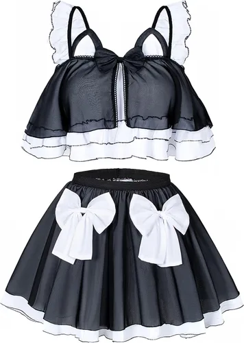 Vista 3 de Disfraz de princesa de anime para sirvienta disfraz de cosplay de orejas de gato peludo conjunto de calcetines