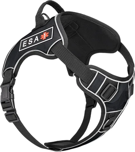 Vista 15 de Dogline Quest Arnés para perro sin tirones con parches reflectantes extraíbles para perro, reflectante, suave, cómodo, chaleco para perro con Azteca