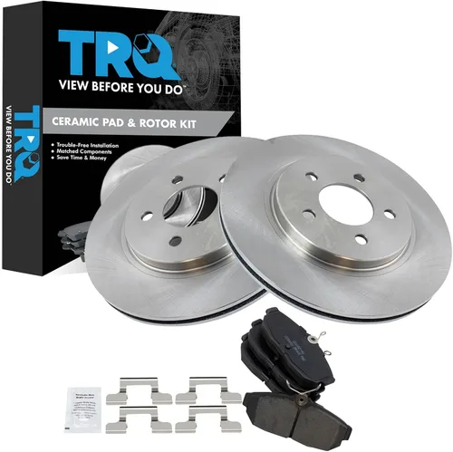 Vista 52 de TRQ Juego de pastillas de freno y rotor de cerámica trasera compatible con Honda Accord V6 1998-02 3.0L con frenos de disco traseros 02-06 Acura RSX