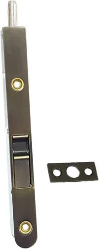 Vista 4 de QCAA Perno empotrado de latón macizo, forma redonda, 6 ", latón antiguo, 1 paquete, fabricado en Taiwán