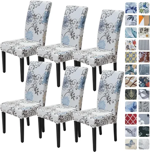 Vista 32 de SPRINGRICO Juego de 4 fundas para sillas de comedor, fundas elásticas para sillas de comedor, de elastano lavables, fundas para sillas Parsons