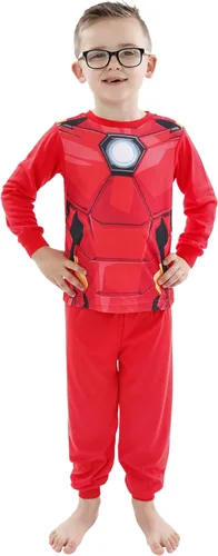 Vista 3 de Marvel Pijamas Conjuntos de pijama para niños de Hulk y Iron Man Pijamas de los Vengadores para niños Paquete de 2 pijamas de manga larga