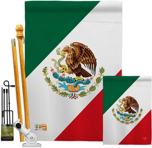 Vista 7 de Nacionalidad México Garden House Banderas Set Regional Nación Internacional Mundo País Particular Área Pequeña Decorativa Patio Banner Doble Cara