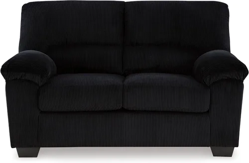 Vista 11 de Signature Design by Ashley Sofá biplaza sin montaje, 63 pulgadas, sofá ónix Onyx polyester chenille velvet, Fits 32 in doors, Anti-sag platform