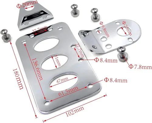 Vista 3 de Soporte de placa de matrícula cromado para motocicletas, montaje lateral, compatible con Harley Davidson Bobber Chopper, Honda, Yamaha, Suzuki