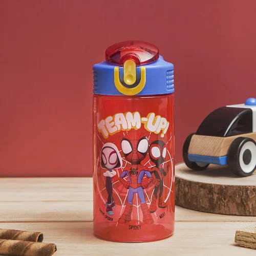 Vista 3 de Zak Designs Marvel Spider Man - Botella de agua para niños con cubierta de boquilla y aro de transporte, hecha de plástico duradero, diseño