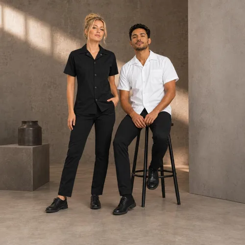 Vista 8 de ChefsCloset Unisex Cook Shirt, Snap Front Utility Kitchen/Chef Shirts for Men & Women Negro