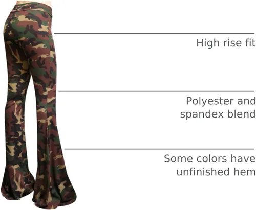 Vista 126 de ShopMyTrend - Pantalones de yoga largos con piernas anchas y acampanadas estilo palazzo, con cintura alta, para mujer