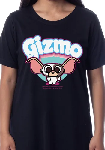 Vista 3 de INTIMO Gremlins - Camisón de pijama estilo chibi para mujer, Negro