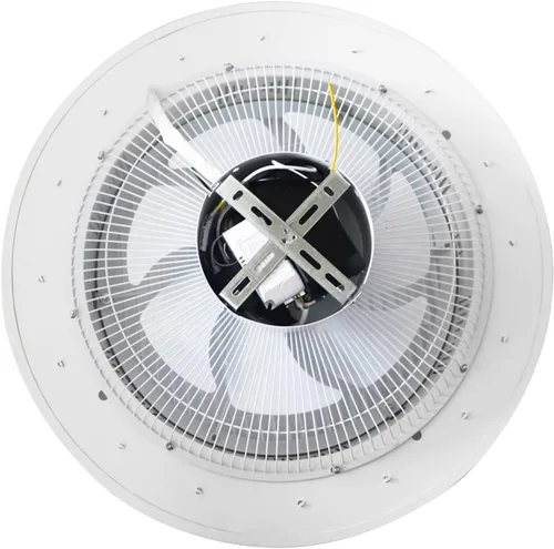 Vista 5 de Ventilador de techo con luz, LED de 22 pulgadas, modos de iluminación totalmente regulables con control remoto, cuchillas acrílicas invisibles