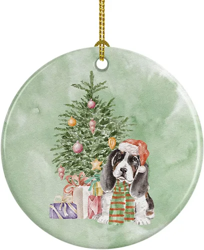 Vista 9 de Caroline's Treasures Bulldog, Bulldog inglés #2 y árbol de cerámica adorno colgante para árbol de Navidad, decoración colgante para el hogar