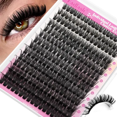 Vista 9 de Extensiones de racimos de pestañas con bandeja grande, pestañas individuales 10D 20D, mezcla natural, suave, C Cur negro, imitación de visón