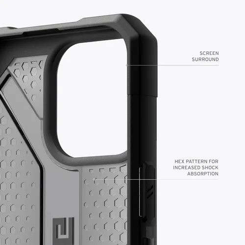 Vista 5 de URBAN ARMOR GEAR UAG - Funda compatible con iPhone 15 Pro de 6.1 pulgadas, color ceniza de plasma, resistente, transparente, transparente, de grado
