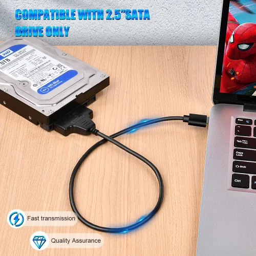 Vista 9 de Ainiv Cable adaptador USB 3.0 a SATA para unidades SSD HDD de 2,5