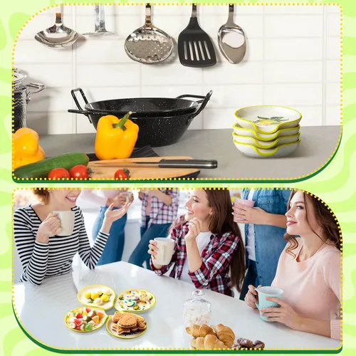 Vista 7 de WILLBOND 4 piezas de soporte de cuchara de cerámica para estufa, lindo soporte para cucharas de té de limón, decoración de cocina, casa de campo