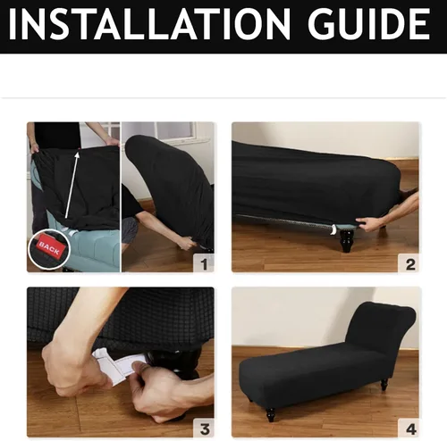 Vista 7 de Funda elástica para tumbona, funda para silla sin brazos para sala de estar y dormitorio, tela jacquard suave, lavable a máquina para protector