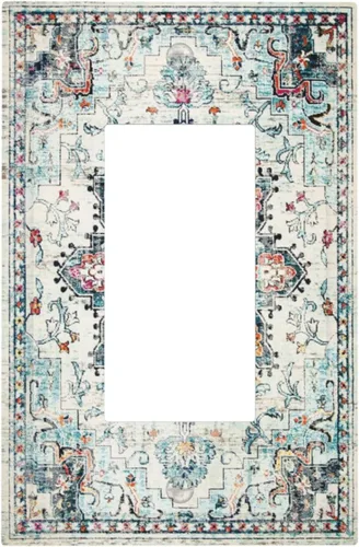 Vista 91 de Cubierta de Interruptor de Luz de Estilo Boho Vintage de los 70 Sol Arcoíris Champiñón Floral Rocker Individual 1 Gang Cubierta de Enchufe