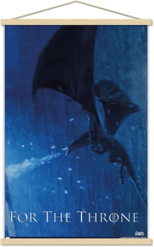Vista 16 de Trends International Póster de pared Viserion Game of Thrones, 14.725 x 22.375 pulgadas, versión enmarcada de madera de granero