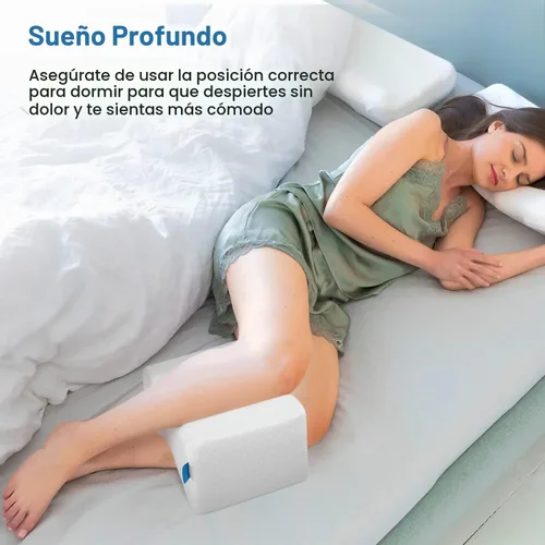 Vista 4 de LESUMI Almohada de rodilla de espuma viscoelástica, almohada de pierna para dormir, para dormir de lado y mujeres embarazadas, para alineación