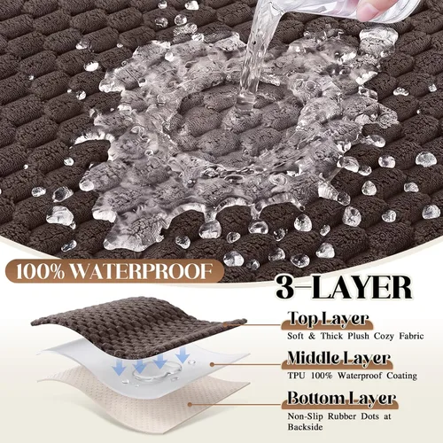 Vista 3 de TAOCOCO 100% Waterproof Couch Cover for Dogs, Washable Flannel Sofa Protector, Non Slip Sofa Covers for 3 Cushion Couch Pet Friendly, Soft Plush Cat