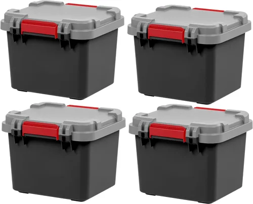 Vista 18 de IRIS USA - Contenedores de almacenamiento con tapa de 3 galones con candado, paquete de 5 - Fabricados en EE. UU., contenedores resistentes