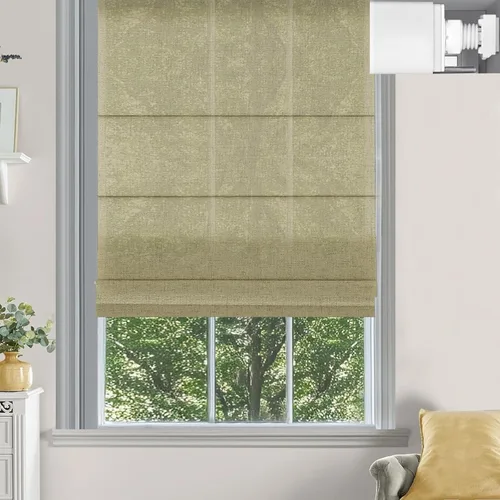 Vista 7 de Changshade Persianas romanas sin cordón para ventanas, sin herramientas, persianas romanas de tamaño personalizado, filtro de luz, persianas Beige