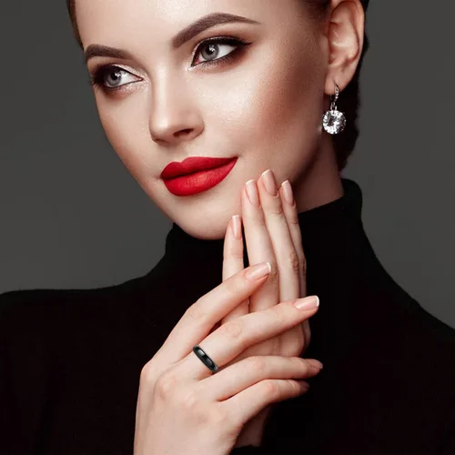Vista 6 de Anillo de hematita para mujeres y hombres, unisex, anillo de piedras magnéticas genuinas para equilibrar la ansiedad, chakra raíz, absorbe energía