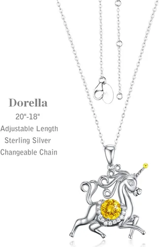 Vista 4 de Dorella Regalos de cumpleaños para ella, collar de plata de ley 925, piedras natales de septiembre y octubre, zafiro azul, rosa, turmalina, joyería