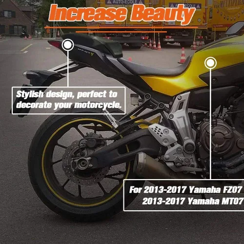 Vista 4 de MT07 FZ07 2013 2014 2015 2016 2017 Accesorios Asiento trasero Carenado Cubierta Asientos Cowl Negro Aspecto de fibra de carbono para Yamaha MT FZ 07