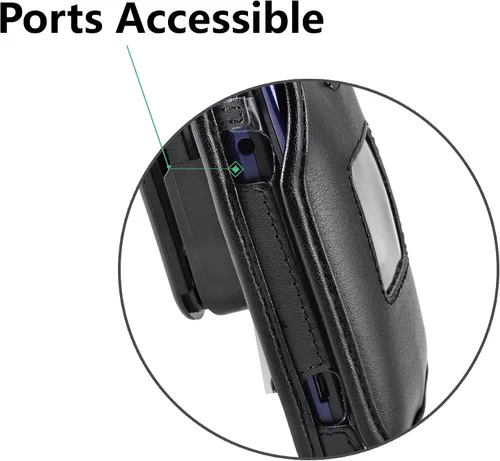 Vista 7 de Turtleback Funda ajustada para Kyocera DuraXV Flip Phone Negro Cuero Giratorio Clip de Cinturón Desmontable