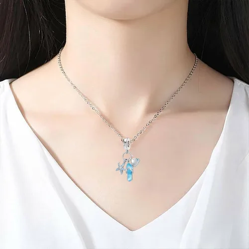 Vista 5 de GMXLin Silla de playa con diseño de tortuga y estrella de mar y concha de mar, colgante para pulsera para mujer