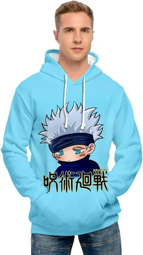 Vista 5 de PPONE Gojo Satoru - Sudadera con capucha, diseño de anime Jujutsu Kaisen