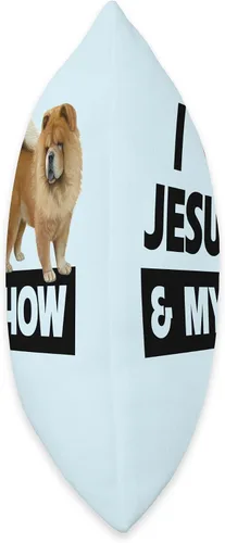 Vista 2 de I Love Jesus and My Chow Chow Dog Mom Dad Christian Cross Throw Pillow