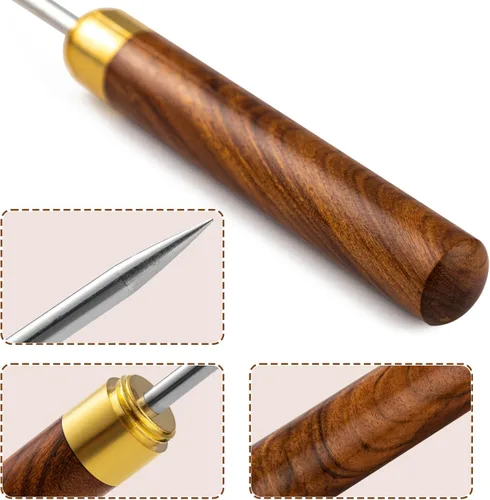 Vista 5 de 2 palillos de hielo para romper hielo. 9 pulgadas de largo. Tapas de madera seguras y asas de madera antideslizantes. Fácil de almacenar. Para uso
