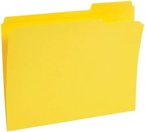Vista 2 de Staples 508903 Carpetas de archivos con pestañas reforzadas Letra 3 Pestaña Amarillo 100Caja