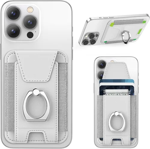 Vista 12 de ExtreLife Cartera Magsafe con agarre, soporte para 6 tarjetas, soporte magnético más fuerte para iPhone 17/16/15/14/13/12, cartera magnética
